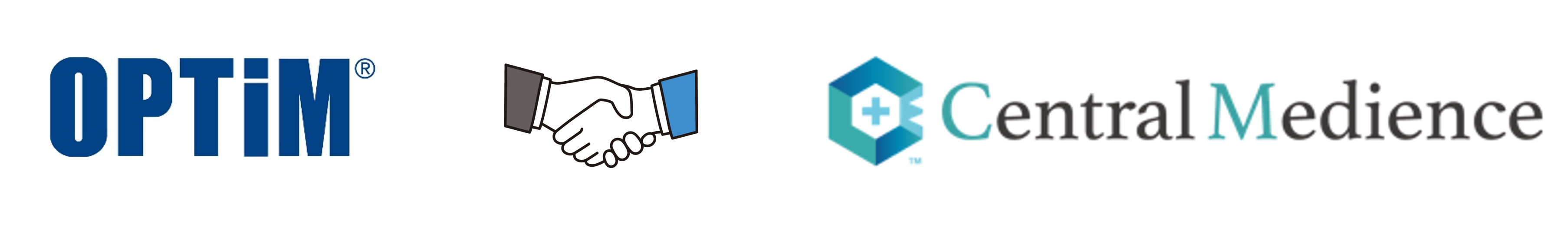 Image showing OPTiM Corporation and Central Medience Corporation shaking hands