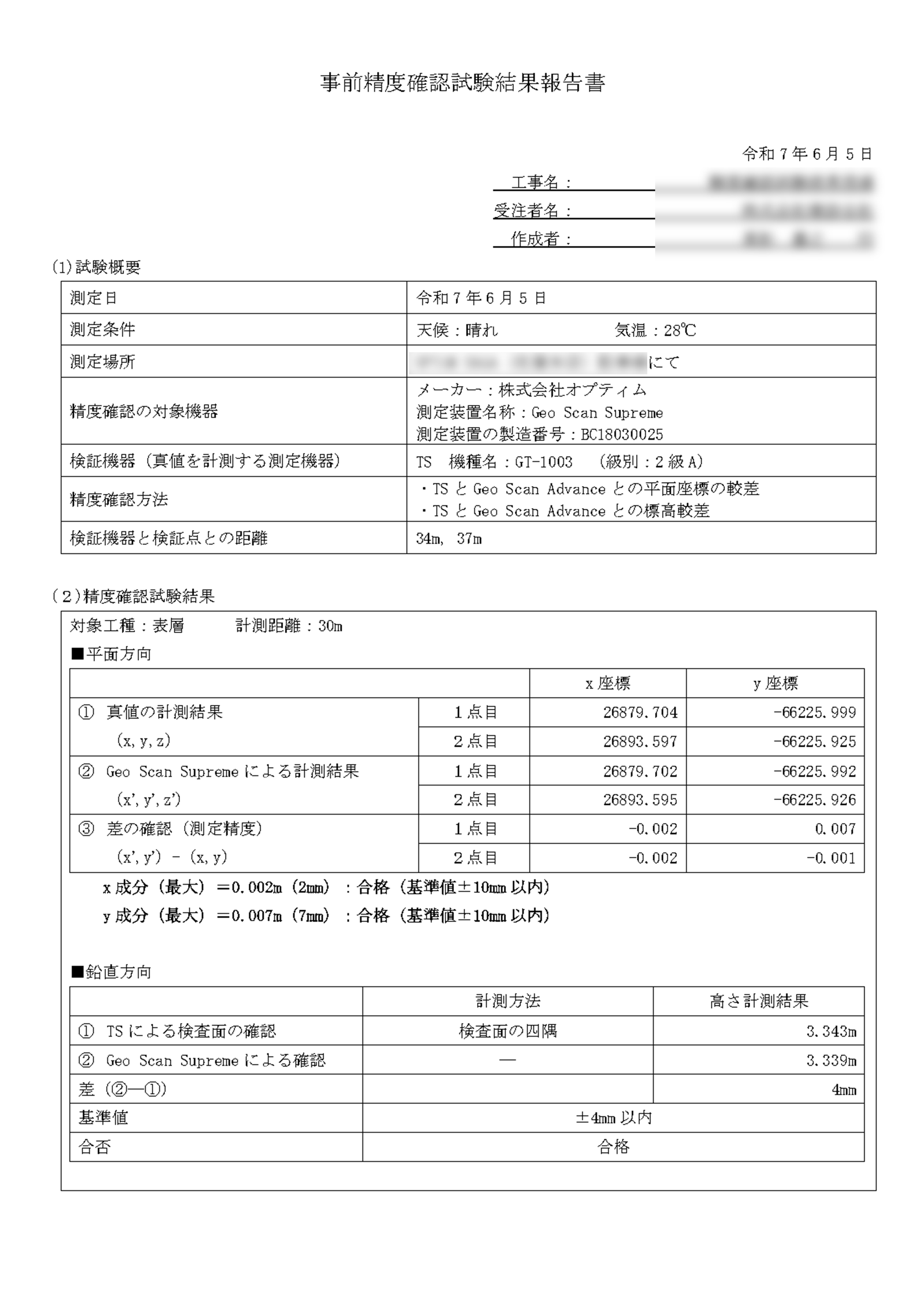 Image of the accuracy verification test report